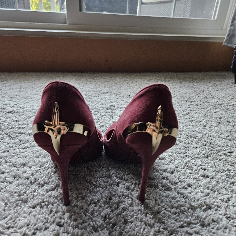 Cesare Paciotti Red/burgundy Suede Heels